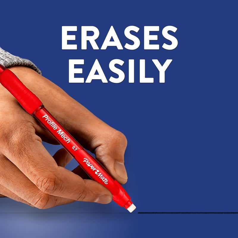 Paper Mate قلم رصاص ميكانيكي بيبر ميت بروفايل 0.7 مم #2 رصاص ممتاز لمستلزمات المكتب ومستلزمات الفصول الدراسية وأقلام الرسم وأقلام التخطيط بألوان أسطوانية متنوعة 8 قطع - Image 3